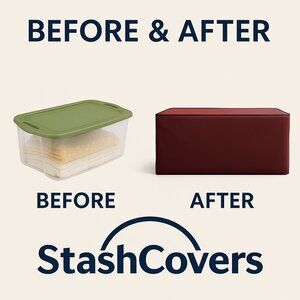 Burgundy Stash Cover with Black Piping